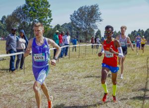 Foreign athletes running in the mid-race phase during the 4th edition of the Absa Sirikwa Classic in Kapseret, Eldoret.